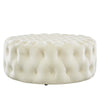 Modway Amour Tufted Button Large Round Performance Velvet Ottoman in Ivory MDY-EEI-5469-IVO