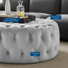 Amour Tufted Button Large Round Performance Velvet Ottoman - No Shipping Charges MDY-EEI-5469-LGR