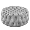 Amour Tufted Button Large Round Performance Velvet Ottoman - No Shipping Charges MDY-EEI-5469-BLK