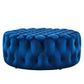 Modway Amour Tufted Button Large Round Performance Velvet Ottoman Navy MDY-EEI-5469-NAV