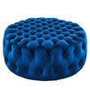 Amour Tufted Button Large Round Performance Velvet Ottoman - No Shipping Charges MDY-EEI-5469-BLK