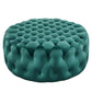 Modway Amour Tufted Button Large Round Performance Velvet Ottoman, Teal