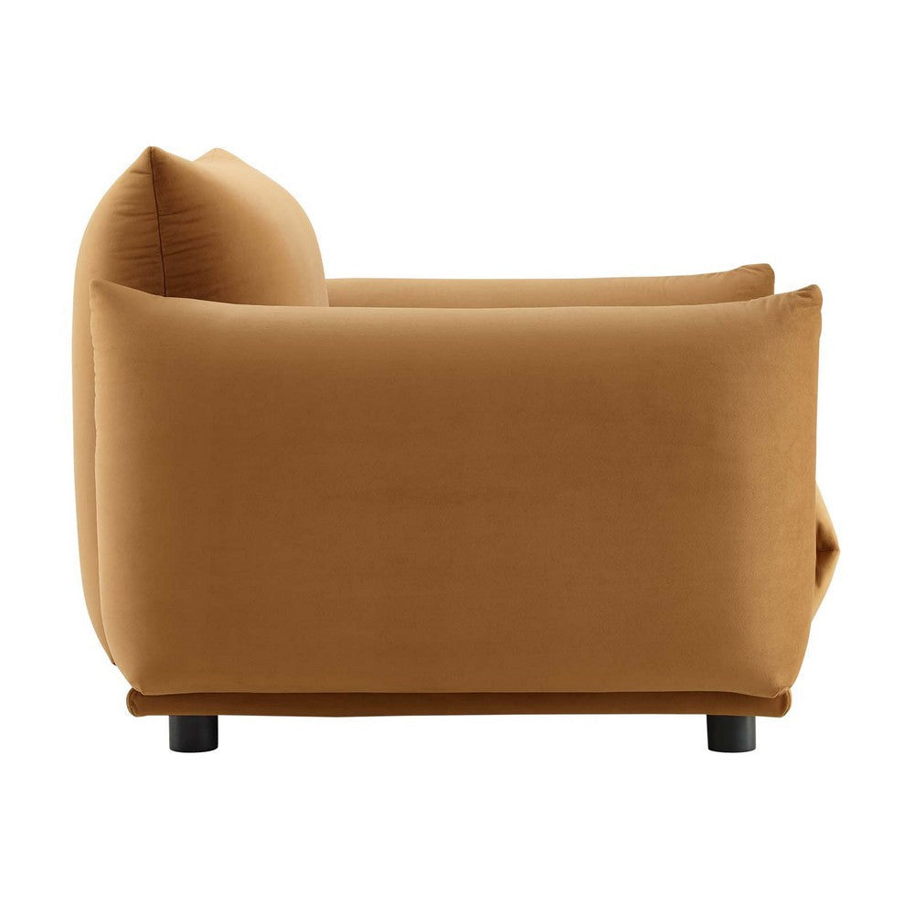 Copious Performance Velvet Armchair in Cognac MDY-EEI-5472-COG