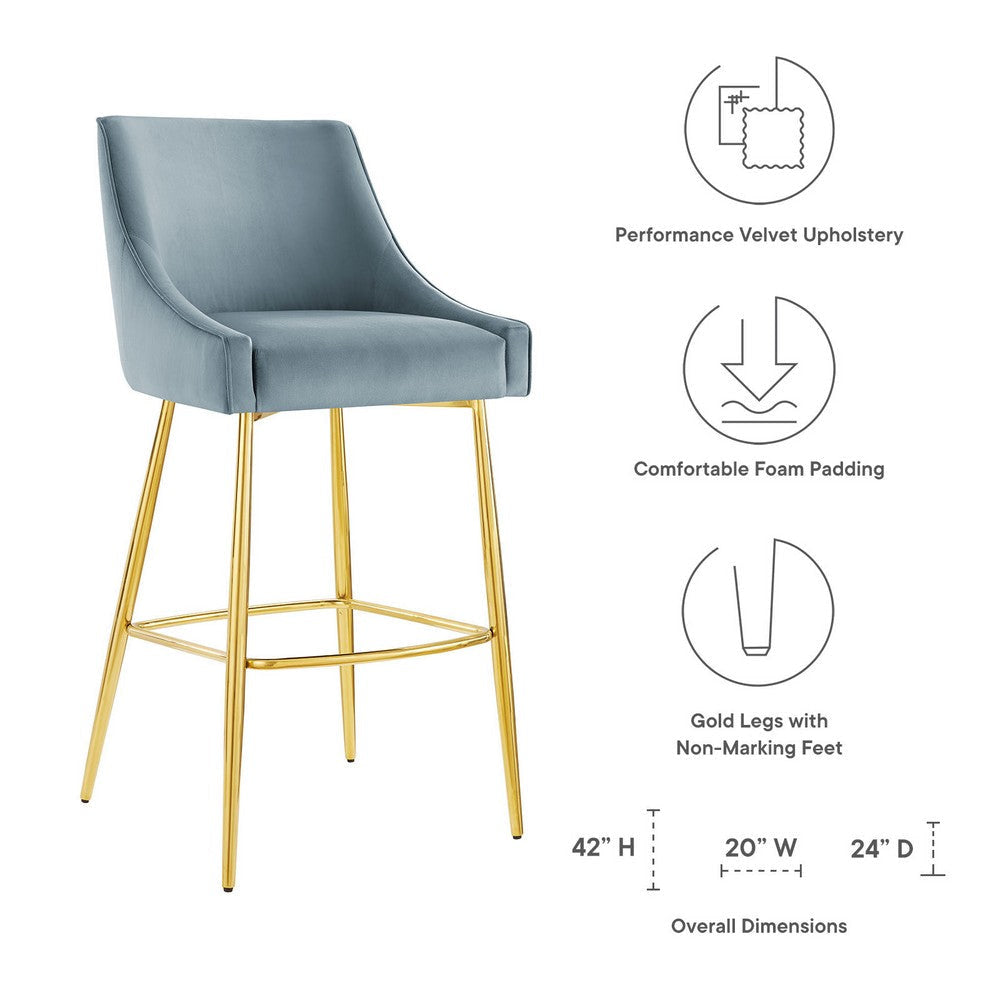 Modway Discern 1 Bar Stool Light Blue MDY-EEI-5473-LBU