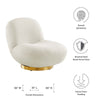 Kindred Upholstered Fabric Swivel Chair - No Shipping Charges MDY-EEI-5485-GLD-IVO