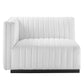 Modway Conjure Channel Tufted Fabric Upholstered Sectional Sofa Left-Arm Chair in Black White MDY-EEI-5491-BLK-WHI