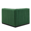 Modway Conjure Modern Channel Tufted Velvet Left Corner Chair in Emerald Green MDY-EEI-5496-BLK-EME