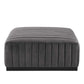 Conjure Channel Tufted Performance Velvet Ottoman - No Shipping Charges MDY-EEI-5500-BLK-EME