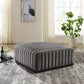 Conjure Channel Tufted Performance Velvet Ottoman - No Shipping Charges MDY-EEI-5500-BLK-GRY