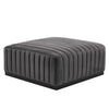 Conjure Channel Tufted Performance Velvet Ottoman - No Shipping Charges MDY-EEI-5500-BLK-EME