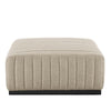 Modway EEI-5501-BLK-BEI Conjure Channel Tufted Upholstered Fabric Ottoman, Black Beige