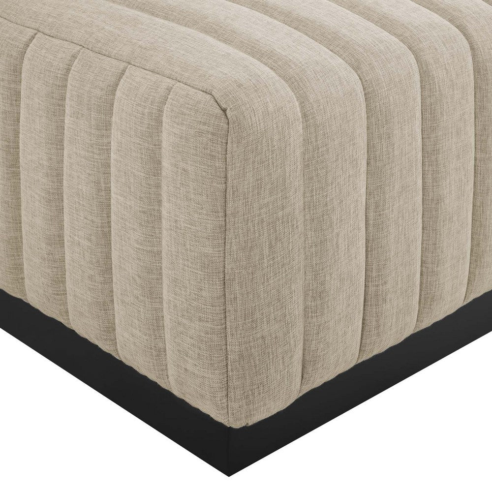 Conjure Channel Tufted Upholstered Fabric Ottoman 