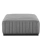 Conjure Channel Tufted Upholstered Fabric Ottoman - No Shipping Charges MDY-EEI-5501-BLK-LGR