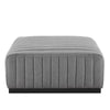 Conjure Channel Tufted Upholstered Fabric Ottoman - No Shipping Charges MDY-EEI-5501-BLK-LGR