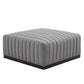 Modway EEI-5501-BLK-LGR Conjure Channel Tufted Upholstered Fabric Ottoman, Black Light Gray