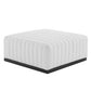 Modway Conjure Modern Channel Tufted Fabric Upholstered Ottoman in White