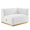 Modway Conjure Channel Tufted Performance Velvet Right-Arm Chair in Gold/White