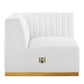 Modway Conjure Channel Tufted Performance Velvet Right Corner Chair - Gold/White MDY-EEI-5506-GLD-WHI