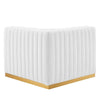 Modway Conjure Channel Tufted Performance Velvet Right Corner Chair - Gold/White MDY-EEI-5506-GLD-WHI