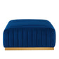 Modway Conjure Channel Tufted Performance Velvet Ottoman in Gold/Navy MDY-EEI-5507-GLD-NAV