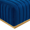 Modway Conjure Channel Tufted Performance Velvet Ottoman in Gold/Navy MDY-EEI-5507-GLD-NAV