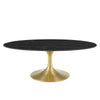 Modway Lippa Oval 48" Artificial Marble Mid-Century Modern Coffee Table, Gold Black