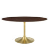 Modway Lippa Dining Table, 60", Gold Cherry Walnut