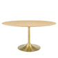 Modway Lippa Dining Table, 60", Gold Natural