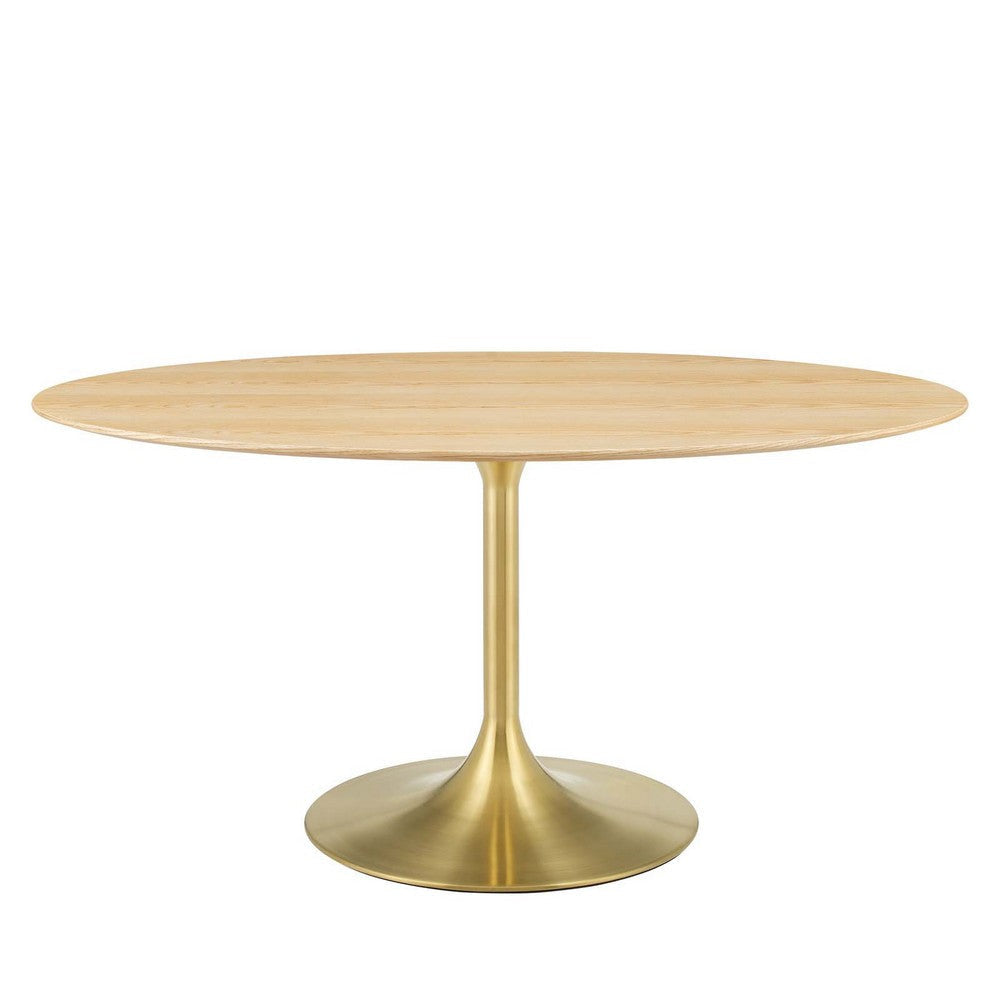 Modway Lippa Dining Table, 60", Gold Natural