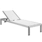 Modway Shore Aluminum Outdoor Patio Chaise Poolside Lounge Chair with Cushion Gray MDY-EEI-5547-SLV-GRY