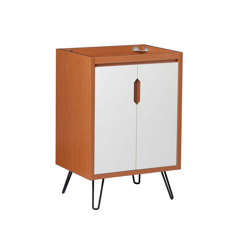 Modway Energize 23" MDF and Particleboard Bathroom Vanity Cabinet - Cherry White