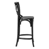 Modway Gear X-Back Wood Counter Bar Stool in Black MDY-EEI-5562-BLK