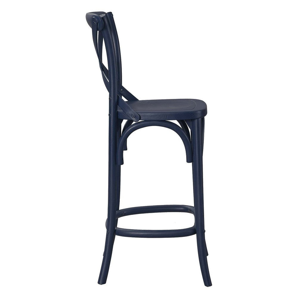 Modway Gear X-Back Wood Counter Bar Stool in Midnight Blue MDY-EEI-5562-MID