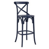 Modway Gear X-Back Wood Bar Stool in Midnight Blue