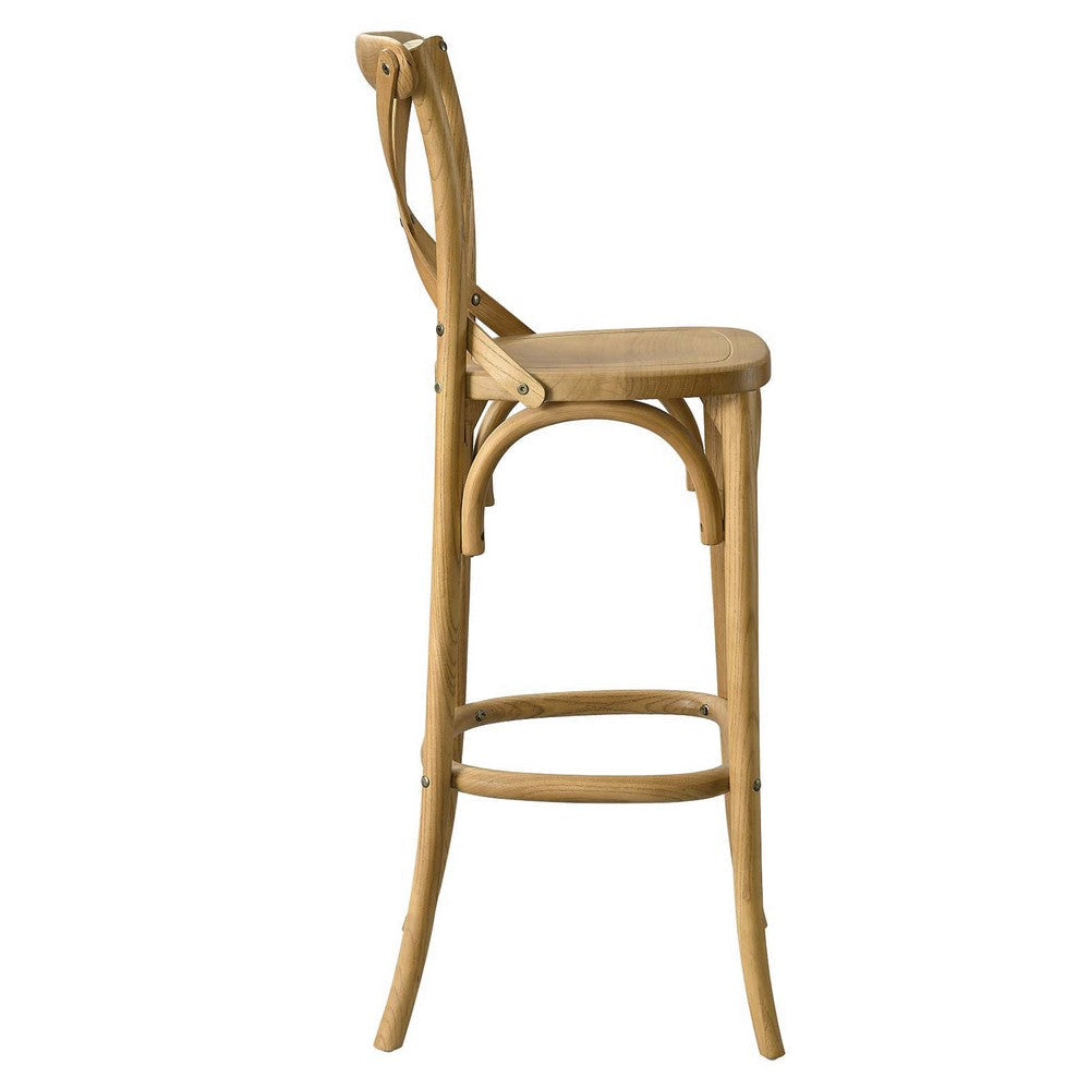 Modway Gear X-Back Wood Bar Stool in Natural MDY-EEI-5563-NAT