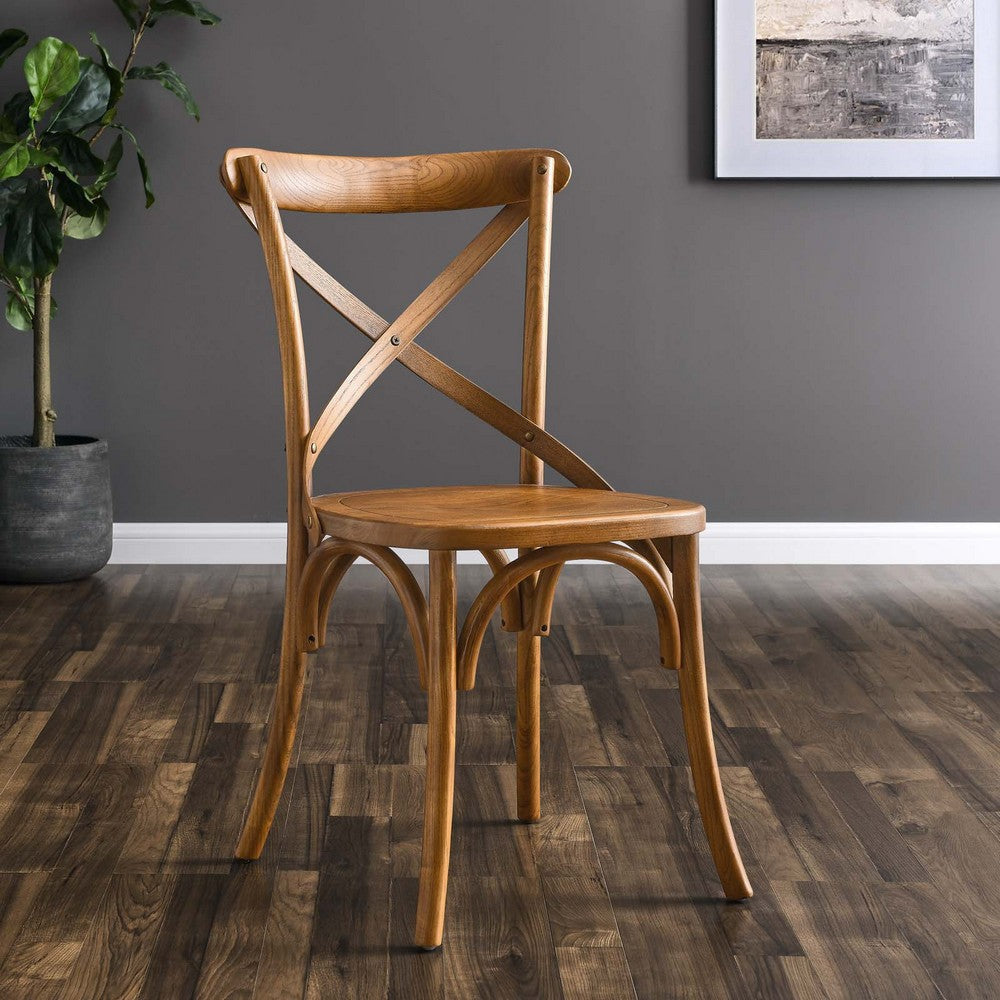 Modway Gear, Dining Side Chair, Walnut