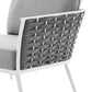 Stance Outdoor Patio Aluminum Right-Facing Armchair - No Shipping Charges MDY-EEI-5566-WHI-GRY