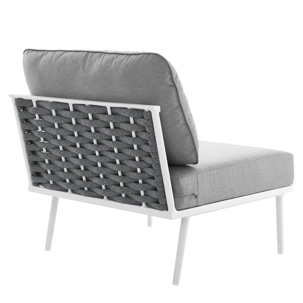 Stance Outdoor Patio Aluminum Armless Chair - No Shipping Charges MDY-EEI-5568-WHI-GRY