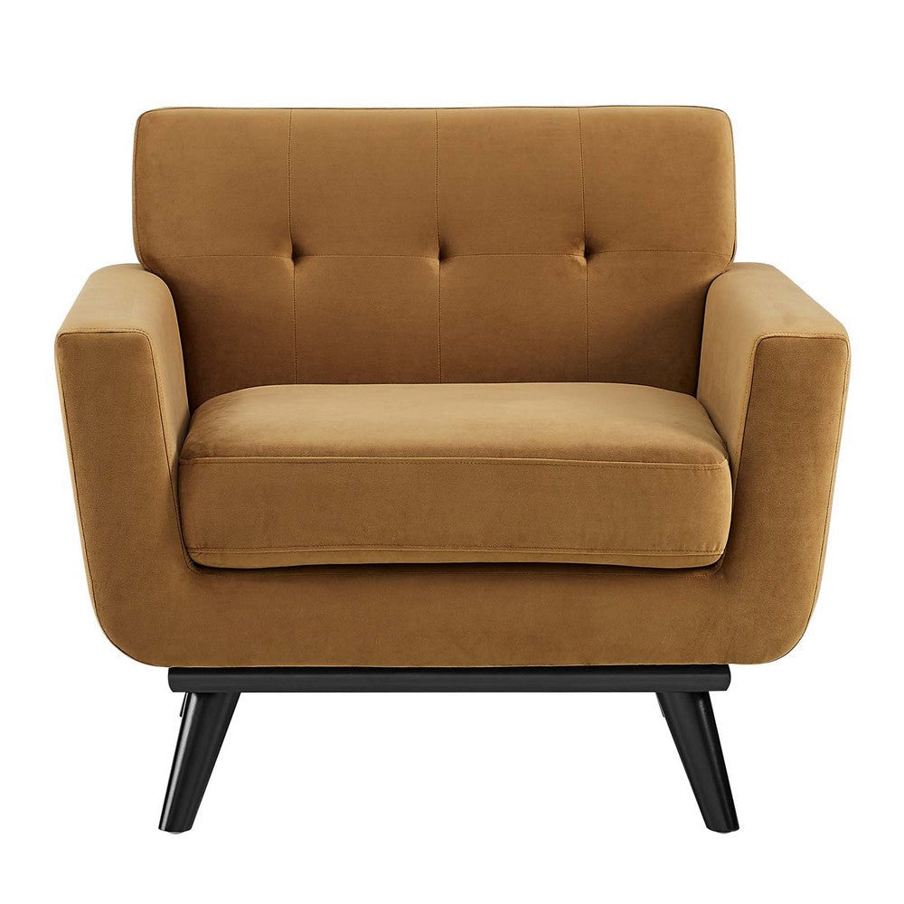 Modway Engage Performance Velvet Armchair Cognac MDY-EEI-5598-COG