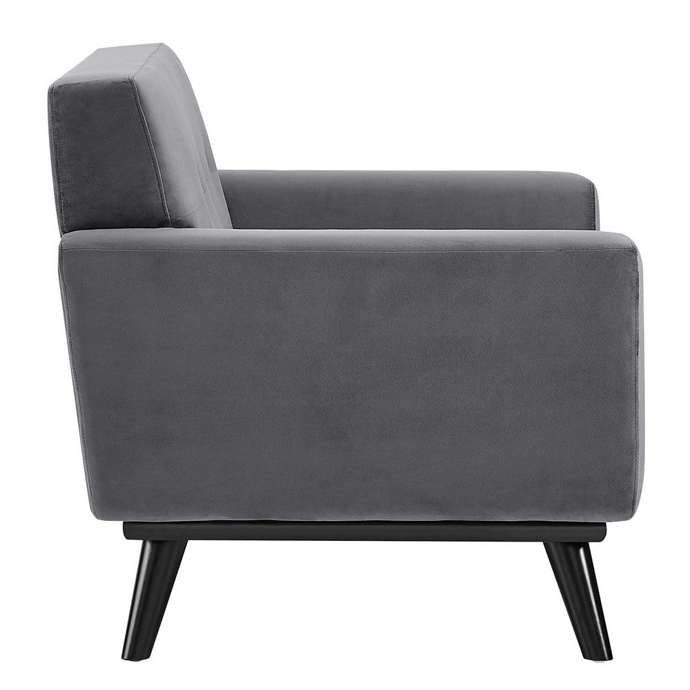 Modway Engage Performance Velvet Armchair Gray MDY-EEI-5598-GRY