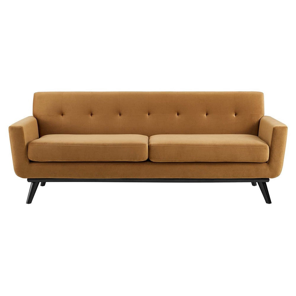 Modway Engage Performance Velvet Sofa Cognac MDY-EEI-5600-COG