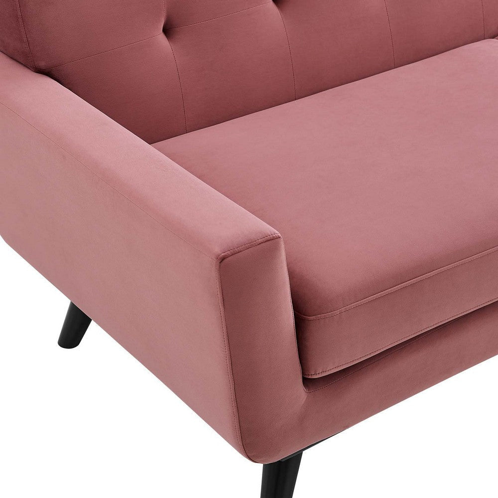 Modway Engage Performance Velvet Sofa Dusty Rose MDY-EEI-5600-DUS