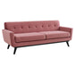 Modway Engage Performance Velvet Sofa, Dusty Rose