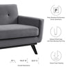 Modway Engage Performance Velvet Sofa Gray MDY-EEI-5600-GRY