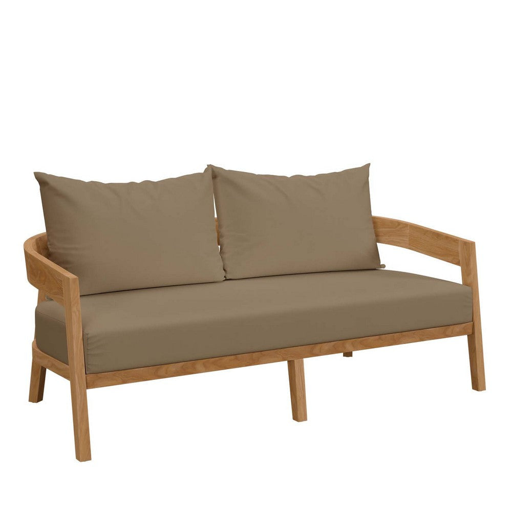 Modway Brisbane Love Seats, Loveseat, Natural Light Brown