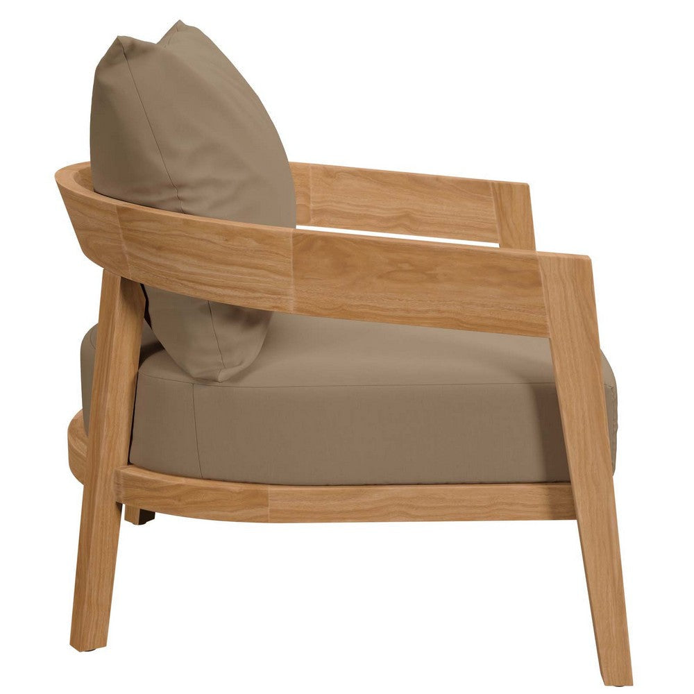 Modway Brisbane Teak Wood Armchair Natural Light Brown MDY-EEI-5602-NAT-LBR