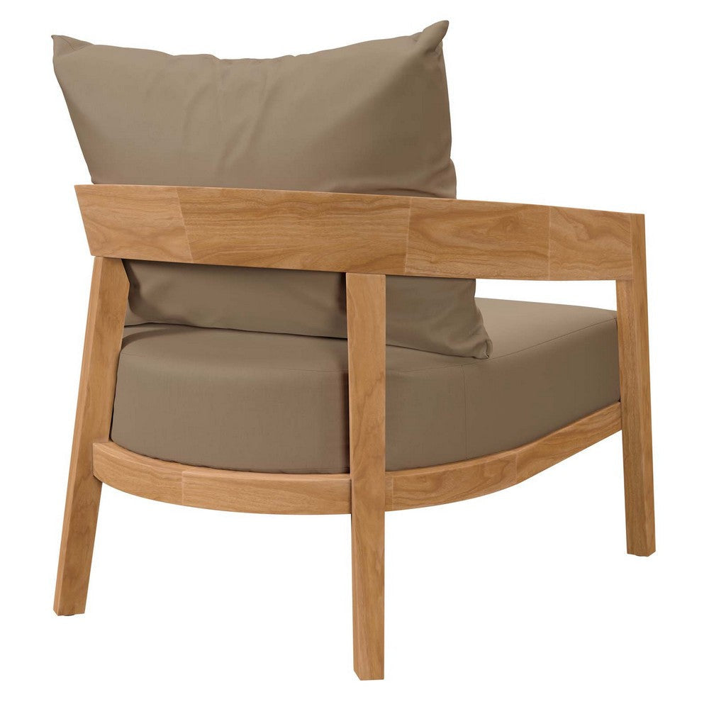 Modway Brisbane Teak Wood Armchair Natural Light Brown MDY-EEI-5602-NAT-LBR