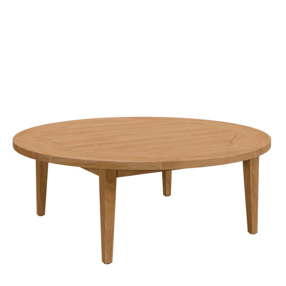 Modway Brisbane Teak Wood Outdoor Patio Table in Natural, Coffe table-43.5" L X 43.5" W X 15.5" H