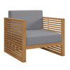 Modway Carlsbad Teak Wood Outdoor Patio Armchair, Natural Gray