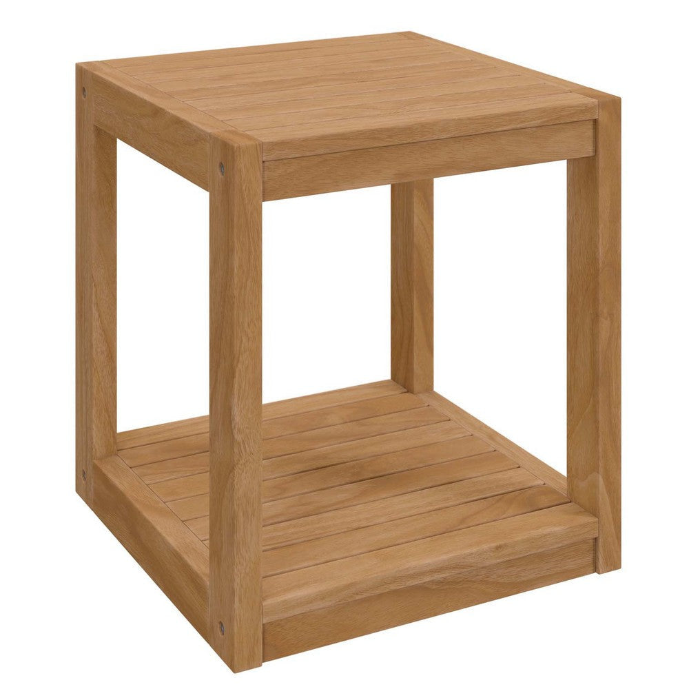 Carlsbad Teak Wood Outdoor Patio Side Table - No Shipping Charges MDY-EEI-5607-NAT